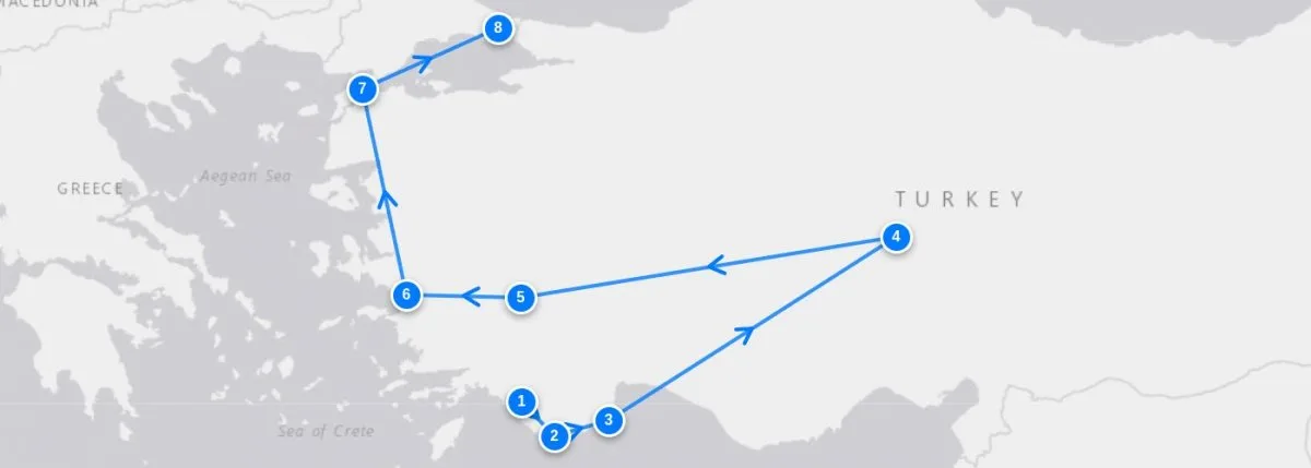Turkey Unplugged route map